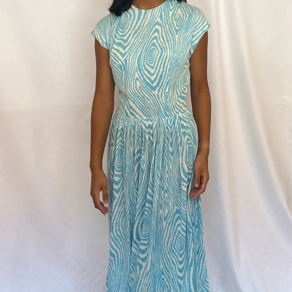 1950s Vintage Blue Midi dress